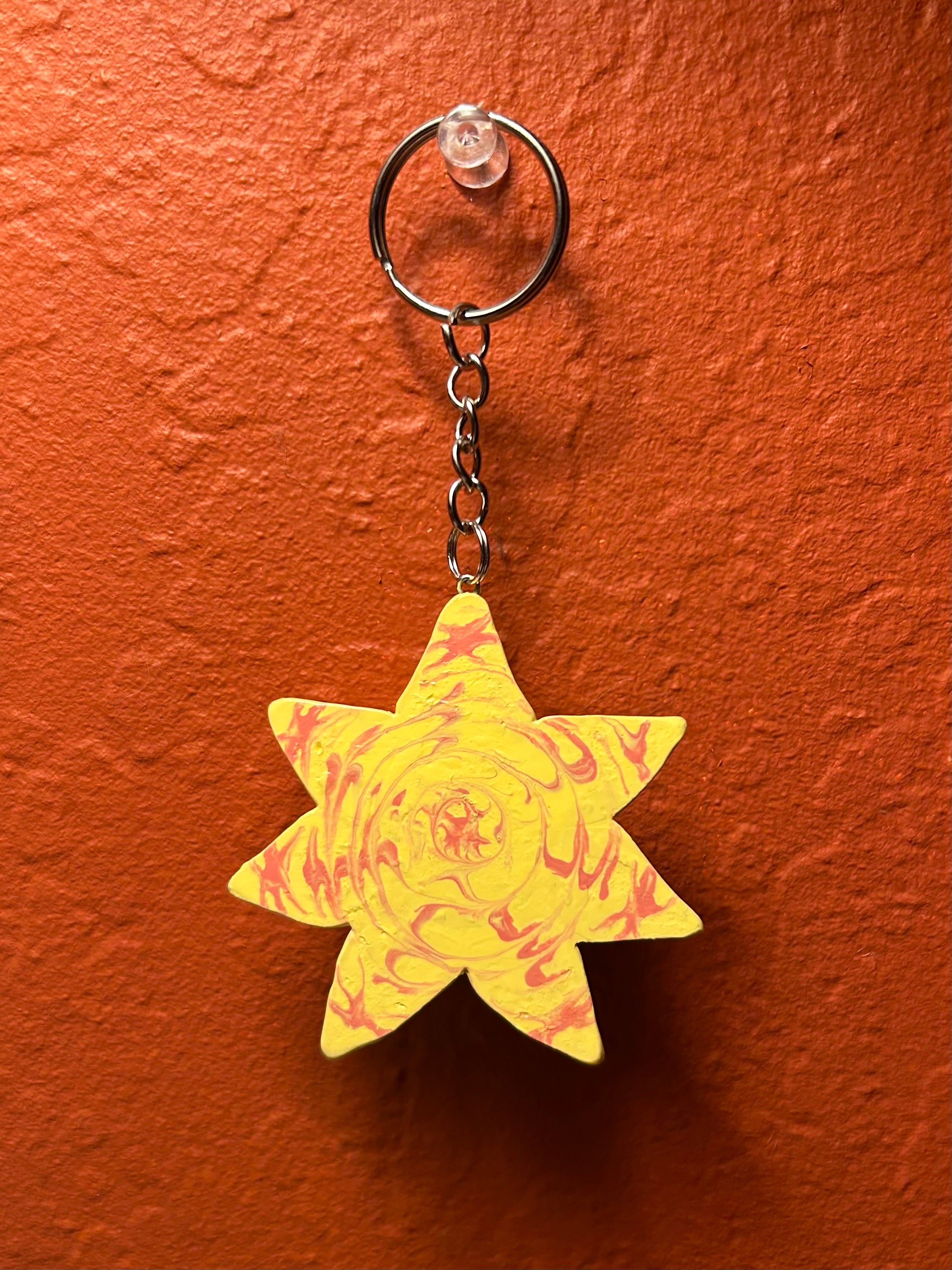 Light Yellow Sun Keychain