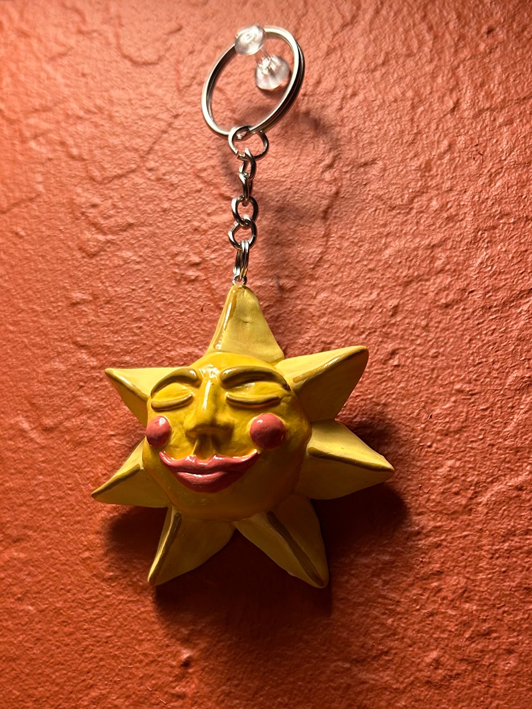 Light Yellow Sun Keychain