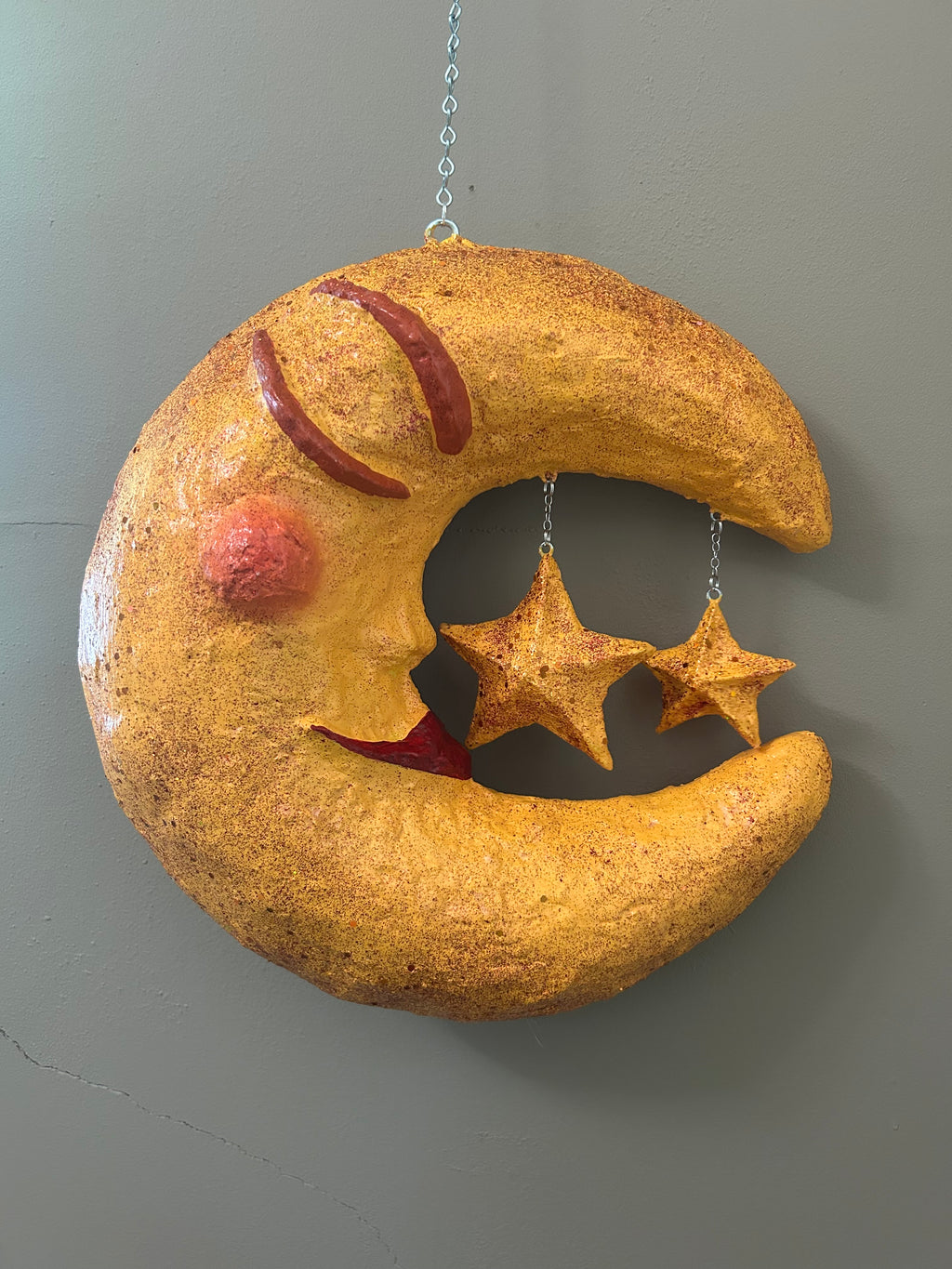 warm yellow hanging moon