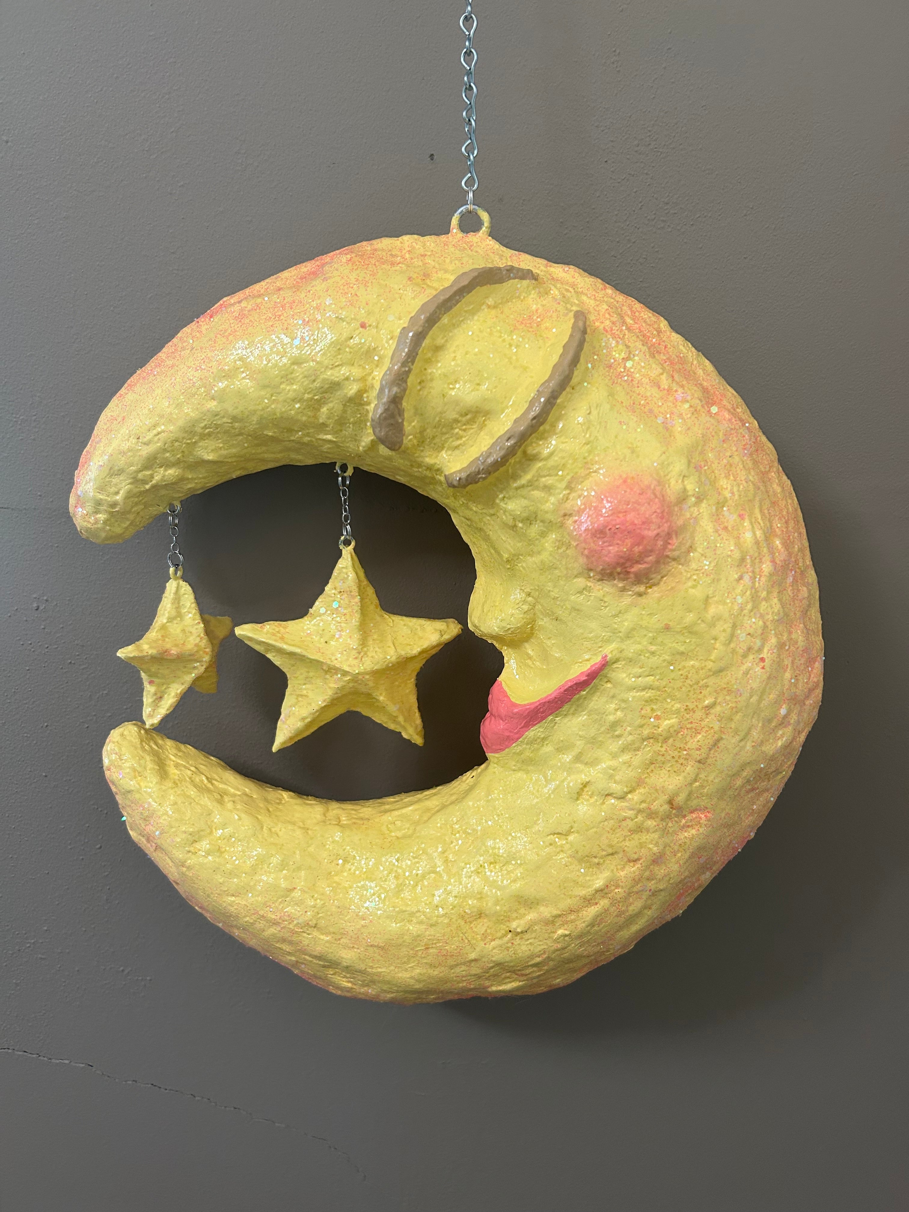 light yellow hanging moon